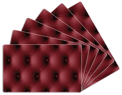 Produktbild von Wallario Frühstücksbrettchen 6er Set aus Glas, je 14 x 23 cm, mit rutschfesten Füßen, Motiv Rote Ledertür