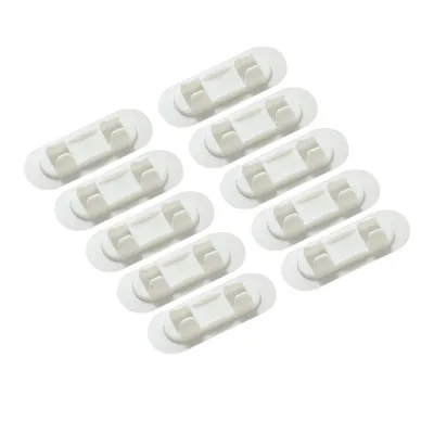 Produktbild von INF Kabelclips, kleine Kabel-Organizer für Kabelmanagement (10er-Pack) Weiß L