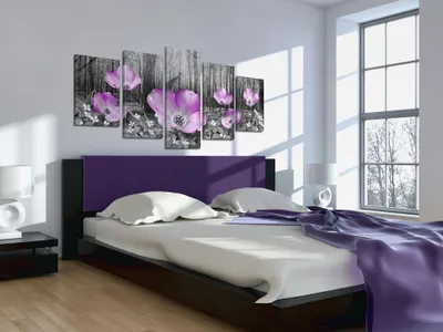 Produktbild von Akustikbild Blumen 200x100 cm Bilder Akustikschaum Hochleistungsschallabsorber Schallschutz Leinwand 5 tlg Wandbild Raumakustik Schalldämmung 020110-128
