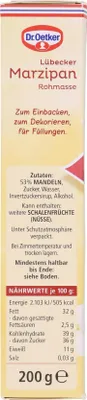 Produktbild von Dr. Oetker - Lübecker Marzipan Rohmasse - 200g