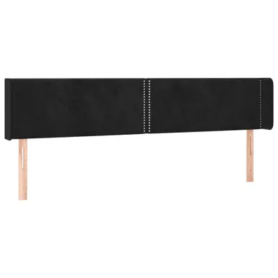Produktbild von vidaXL Kopfteil mit Ohren Schwarz 203x16x78/88 cm Samt