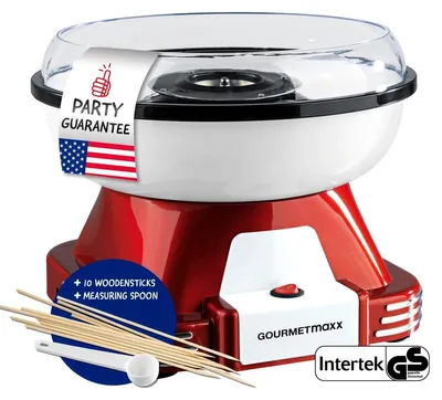 Produktbild von Zuckerwattemaschine Zuckerwatte Apparat - 500 W - Retro Rot - 10 Stäbchen und Messlöffel