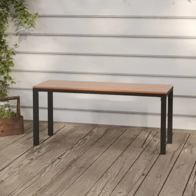 Produktbild von Cloris Designermöbel Gartenbank 110 cm Stahl und WPC Braun und Schwarz 2024 Neu