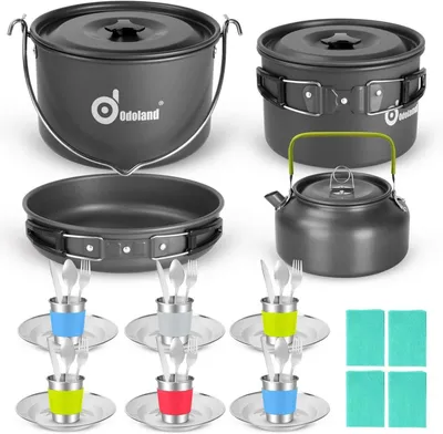 Produktbild von Odoland Camping Geschirr Set 39-teilig für 6 Personen