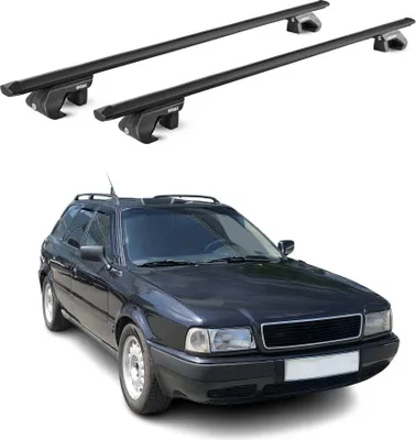 Image de Barres de toit transversales pour Audi 80 Break 1992-1995 Alu Noir 2 pièces ABE