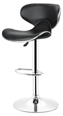 Image de Tabouret de bar, réglable en hauteur, assise confortable en PU, noir
