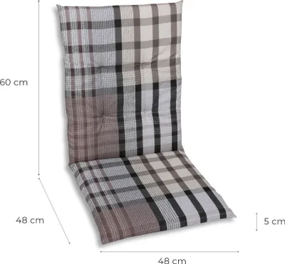 Produktbild von GO-DE Textil, Sesselauflage Mittellehner, Einzelauflage, Farbe: braun, Maße: 108 cm x 48 cm x 5 cm, Rueckenhoehe: 60 cm