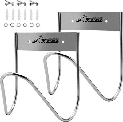 Produktbild von Famanu Wandhalterung für Gartenschläuche - 2 Stück, robust, aus Edelstahl