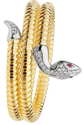 Produktbild von 925 Sterling Silber Damen - Schlange Armreif mit Zirkonia - 26 Gramm; TRS17322
