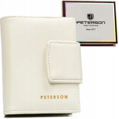Immagine prodotto di Peterson | Portafoglio piccolo, in pelle ecologica, da donna, bianco, 8,5x11 cm