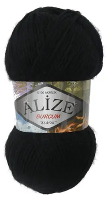 100g Strickgarn ALIZE BURCUM, 100% Polyacry, black