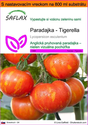 Obrázok produktu pre SAFLAX Garden in the bag - Paradajka - Tigerella - Lycopersicon esculentum - 10 Semená - S pestovateľským substrátom v praktickom samostaviteľnom vrecku