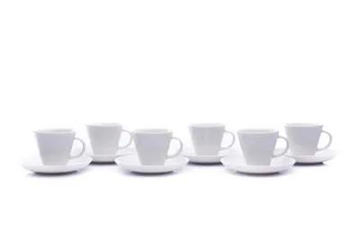 Zdjęcie produktu dla Thun 1794 Tom, filiżanki i spodki do kawy, 200 ml, białe, czeska porcelana, Thun, 6 szt