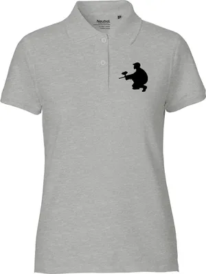 Produktbild von Huuraa Damen Polo Shirt Paintball Silhouette XL Sport Grey Bio Baumwolle Fairtrade Poloshirt Geschenkidee