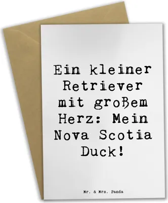 Produktbild von Mr. & Mrs. Panda babykarte Spruch Nova Scotia Duck Herz - Weiß - Geschenk, Loyalität, treuer Begleiter, Hunderassen, Grußkarte, weihnachtskarten, hochzeitskarten, Hunde