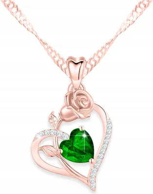 Produktbild von 925 Silber Halskette mit rosé Kristallherz & Box