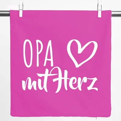 Produktbild von Huuraa Kissenbezug Opa mit Herz 40x40cm Fuchsia Baumwolle Dekokissenbezug Geschenkidee