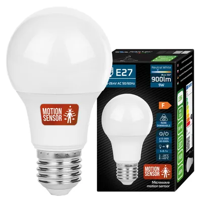 Produktbild von MasterLED LED Lampe E27 mit Mikrowellensensor 9W 900 lm neutralweiss A60