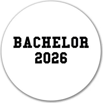 Produktbild von Huuraa Aufkleber Bachelor 2026 Abschluss 10cm rund Sticker Geschenkidee