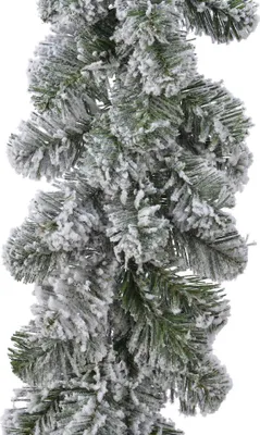 Produktbild von Weihnachtliche verschneite Zweiggirlande 270cm | Winter Outdoor und Tischdekoration