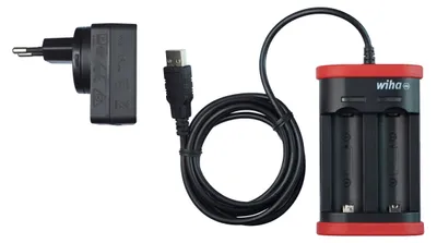 Produktbild von Ladegerät für Akku Typ 18500 Li-Ion (schwarz/rot)