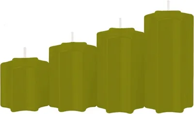 Produktbild von 4er Set Sternkerzen abgestuft Scottish Green Ø 5 cm