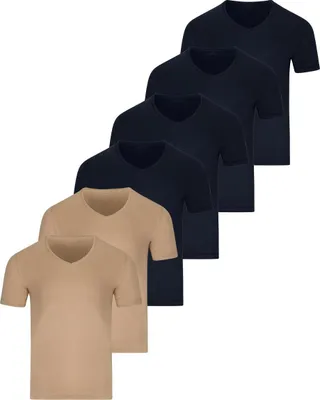 Produktbild von RAGMAN 6er Pack Basic Unterhemd / Shirt Kurzarm Bequem und atmungsaktiv für optimalen Tragekomfort, Formstabil durch verstärkte Nähte für lange Haltbarkeit, Vielseitiges Basic für jedes Outfit