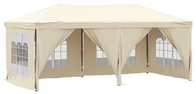 Immagine prodotto di vidaXL Tenda da festa pieghevole con pareti laterali crema 3x6 m