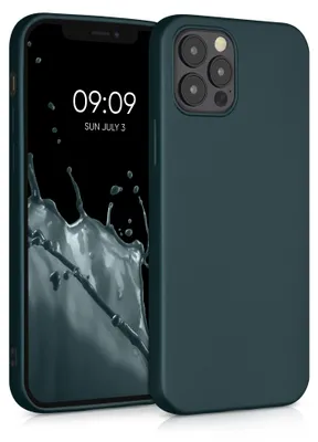 Produktbild von kwmobile Handyhülle für Apple iPhone 12 / iPhone 12 Pro Hülle - Silikon Case metallisch schimmernd - Schutzhülle Cover - Metallic Petrol