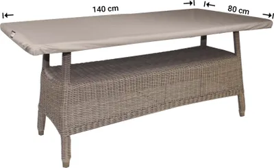 Produktbild von Raffles Covers Schutzhülle nur für Tischplatten 140 x 80 cm | Atmungsaktiv | Wasserdicht | UV-beständig | Doppelnähte | Elastischer Kordelzug