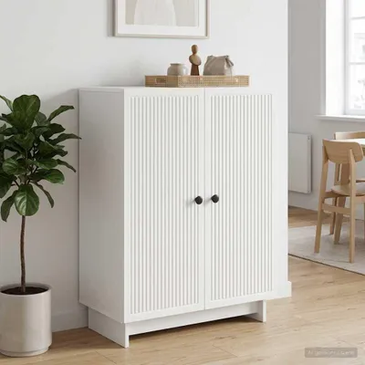 Image de Buffet vidaXL blanc 66 x 34,5 x 90 cm en aggloméré