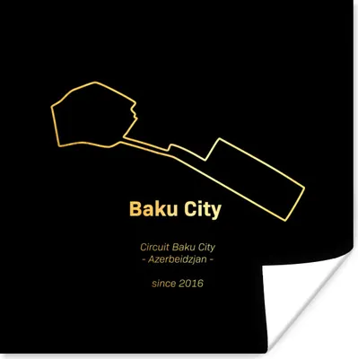 Produktbild von MuchoWow® Poster Formel 1 - Baku - Rennstrecke 100x100 cm - Babyzimmer