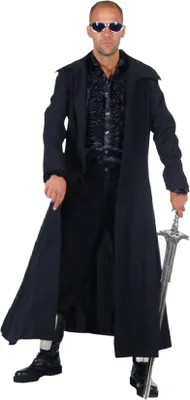 Produktbild von M210235-S schwarz Herren Mantel Umhang Vampir Dracula Gothic Kostüm Gr.S