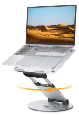 Immagine prodotto di Supporto portatile Nulaxy, regolabile in altezza, con base girevole a 360 gradi, progettato per l'ergonomia