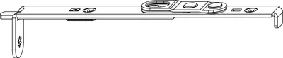 Image de MACO Verrou plat bas/haut, pour rainure de ferrure, L=180 mm, argent