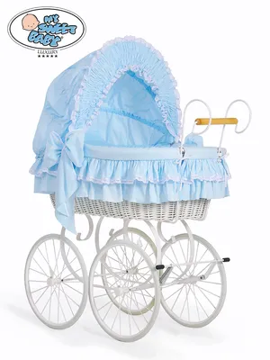 Produktbild von MY SWEET BABY Handgefertigtes Babybett Retro Metalluntergestell Weiß Ökologisches Rattan