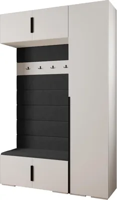 Produktbild von MEBLE KRYSPOL Inova 1 Möbelset Garderobe, 236,7x150x47cm - Weiß, Manila 18, Schwarz