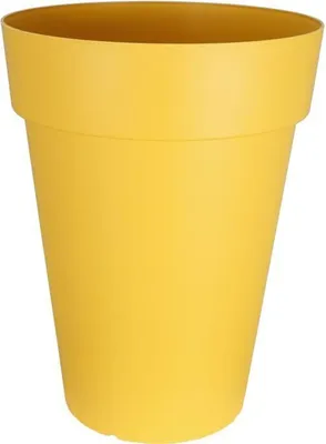 Zdjęcie produktu dla Doniczka dekoracyjna RIVIERA, tworzywo sztuczne, żółta, szer. 66 cm, 71 l