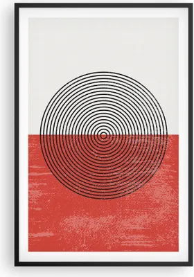 Produktbild von Gerahmtes Poster - Schwarzer Rahmen - Abstraktion Weiß-Rot Kreise - 61x91,5 cm - Wand Bild - Wanddeko - Wandbilder - Kunstposter - Wandposter - Bilderrahmen - Bilder - Kunstdruck - P2BPA61x91-4370