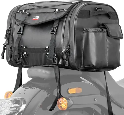 Produktbild von KEMIMOTO Motorrad Hecktasche wasserdicht 65L schwarz mit Reflektoren