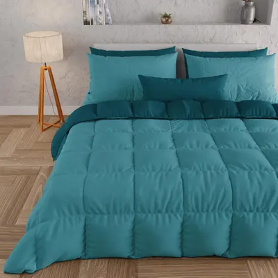 Winterbettdecke 260x270 cm, Tiffany Petrol, antiallergisch, Mikrofaser