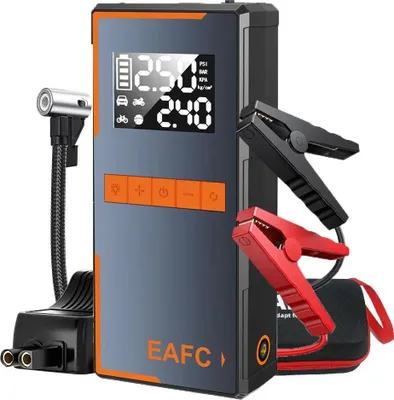 Zdjęcie produktu dla Rozrusznik samochodowy, przenośny power bank, sprężarka powietrza, inteligentny zacisk EVA2