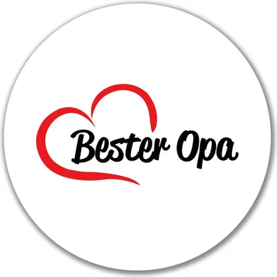 Produktbild von Huuraa Aufkleber Bester Opa Herz 10cm rund Sticker Geschenkidee