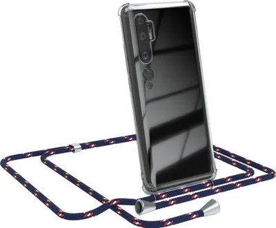 Produktbild von EAZY CASE Handykette kompatibel mit Xiaomi Mi Note 10 / Mi Note 10 Pro, Handyhülle mit Umhängeband, Handykordel, Schutzhülle Clear, Band in Blau