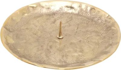 Produktbild von Kerzenteller mit Dorn Ø9cm Poliert aus Messing Rund Kerzenhalter Dekoteller