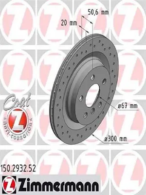 Produktbild von 2x ZIMMERMANN Bremsscheibe 150.2932.52 für BMW X1 (F48) 2 Active Tourer (F45)
