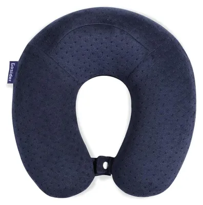 Produktbild von Nackenkissen U-Form Memory Foam Reisekissen Marineblau