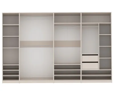 Produktbild von Marmex TRES B SET Kleiderschrank ohne Türen 320x206x51, Graubeige Cashmere
