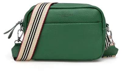 Produktbild von Damen-Handtasche aus Leder mit breitem Schulterriemen, moderne Schultertasche mit breitem Schulterriemen, schwarz, Handtaschen