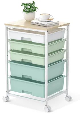 Immagine prodotto di Carrello con 5 cassetti e ruote, ideale per cucina e bagno